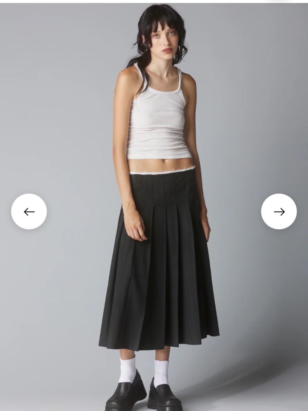 UNIF Cinth Skirt. Black Pleated Midi Skirt - Women's